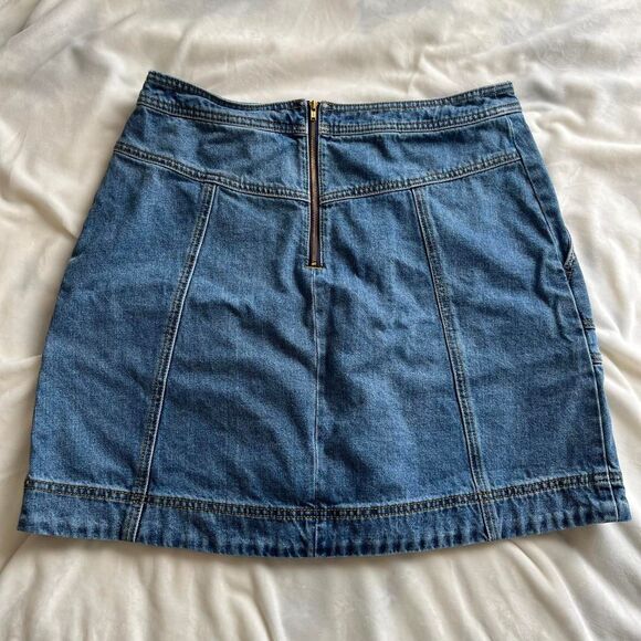 Cabi Speedway Skirt a-line blue denim mini skirt size 8 - Picture 4 of 7